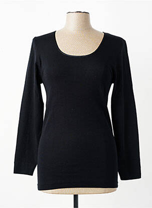 Pull coupe cintrée manches longues noir OSCALITO femme