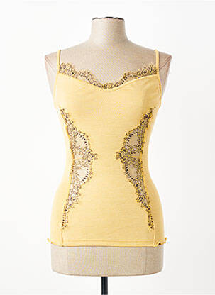 Débardeur stretch sans manche jaune OSCALITO femme