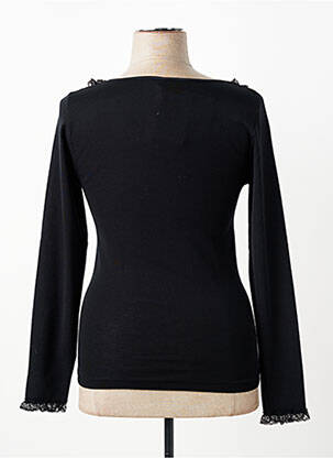 Pull coupe cintrée manches longues noir OSCALITO femme