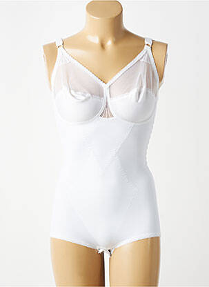 Body lingerie effet matière satinée blanc BARBARA femme