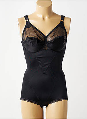 Body lingerie effet matière satinée noir BARBARA femme