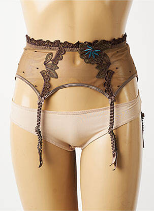Guêpière/porte-jarretelle broderie marron LISE CHARMEL femme