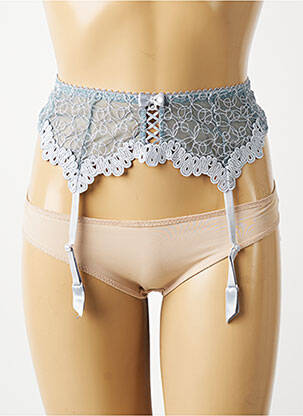 Guêpière/porte-jarretelle broderie bleu LEJABY femme