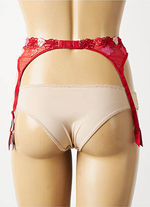 Guêpière/porte-jarretelle broderie rouge BARBARA femme