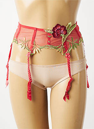 Guêpière/porte-jarretelle broderie rouge LISE CHARMEL femme