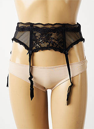 Guêpière/porte-jarretelle broderie dentelle de calais noir LISE CHARMEL femme