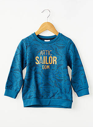 Sweat-shirt stretch manches longues bleu ELLE EST OU LA MER garçon