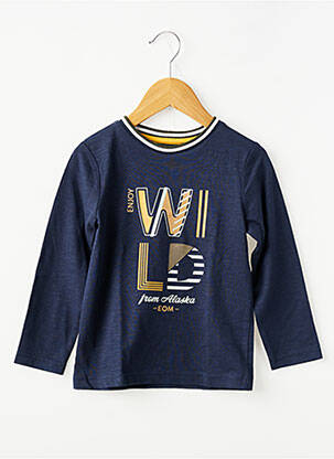 T-shirt manches longues manches longues bleu ELLE EST OU LA MER garçon
