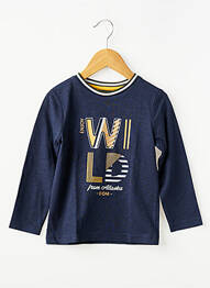 T-shirt manches longues manches longues bleu ELLE EST OU LA MER garçon