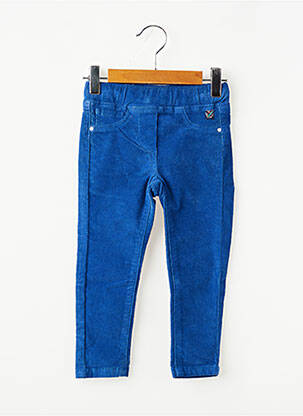 Jegging tissage velours taille ajustable bleu ELLE EST OU LA MER fille