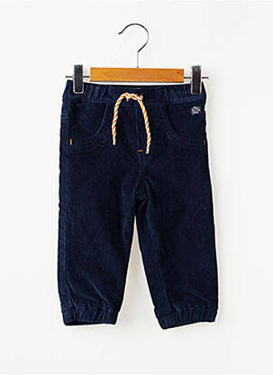 Pantalon droit fermeture liens à nouer taille élastique bleu ELLE EST OU LA MER garçon
