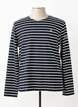 T-shirt coupe cintrée manches longues bleu MAT DE MISAINE homme