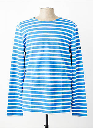 T-shirt coupe cintrée manches longues bleu SAINT JAMES homme