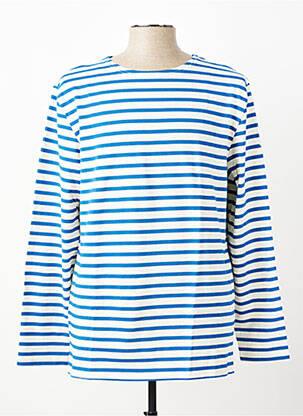 T-shirt coupe cintrée manches longues bleu MOUSQUETON homme