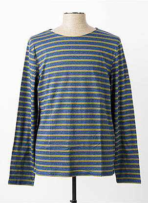 T-shirt tissage chiné manches longues bleu SAINT JAMES homme