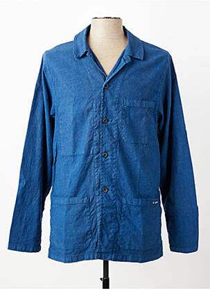 Veste casual fermeture boutonnée sur le devant bleu LE GLAZIK homme