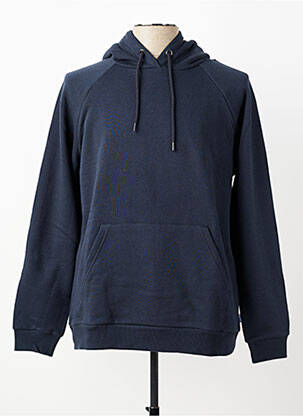 Sweat-shirt à capuche poches manches longues bleu BERMUDES homme