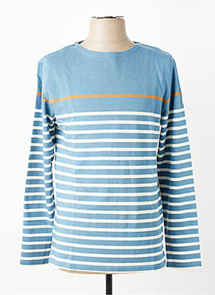 T-shirt coupe cintrée manches longues bleu MOUSQUETON homme