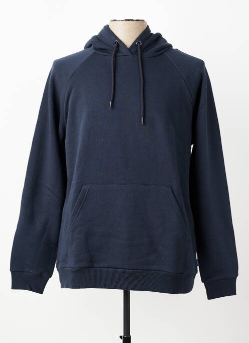 Sweat-shirt à capuche poches manches longues bleu BERMUDES homme