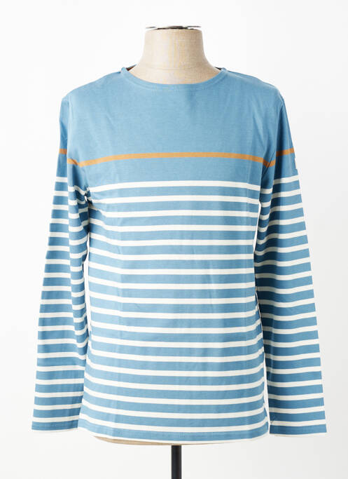 T-shirt coupe cintrée manches longues bleu MOUSQUETON homme