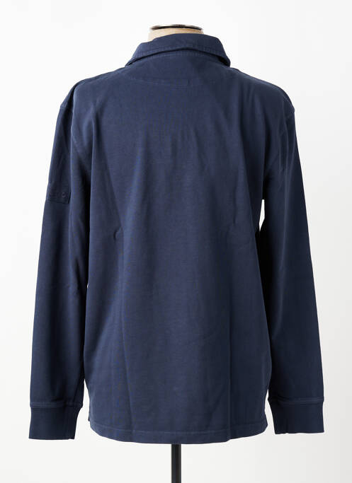 Polo manches longues manches longues bleu MOUSQUETON homme