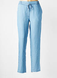 Pantalon droit tissage popeline taille normale bleu LA FEE MARABOUTEE femme