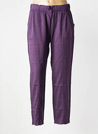 Pantalon droit tissage popeline taille normale violet LA FEE MARABOUTEE femme