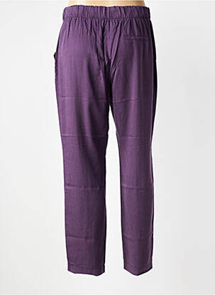 Pantalon droit tissage popeline taille normale violet LA FEE MARABOUTEE femme