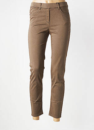 Pantalon 7/8 stretch taille normale marron STARK femme