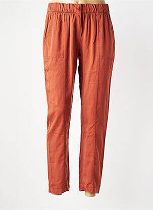 Pantalon droit tissage popeline taille normale orange LA FEE MARABOUTEE femme
