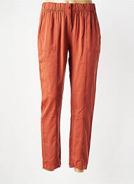 Pantalon droit tissage popeline taille normale orange LA FEE MARABOUTEE femme