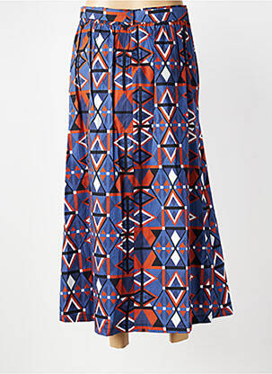 Jupe longue imprimé fantaisie bleu LA FEE MARABOUTEE femme