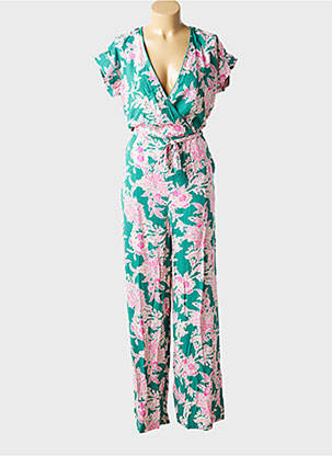 Combi-pantalon manches courtes manches courtes vert LA FEE MARABOUTEE femme
