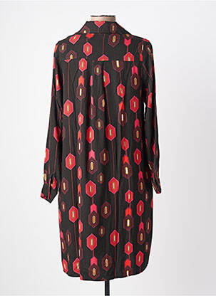 Robe mi-longue coupe fluide manches longues noir LA FEE MARABOUTEE femme