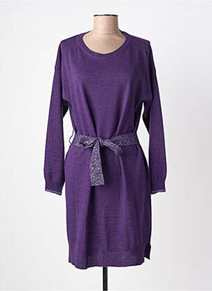 Robe pull stretch manches longues violet LA FEE MARABOUTEE femme