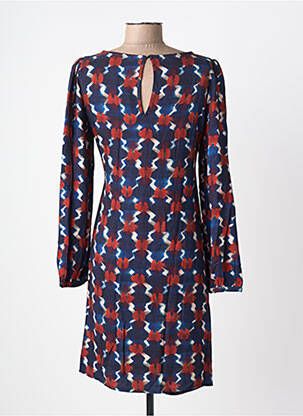 Robe courte manches longues manches longues bleu LA FEE MARABOUTEE femme