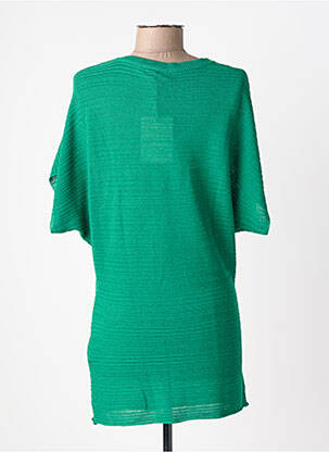 Pull tunique stretch manches courtes vert LA FEE MARABOUTEE femme