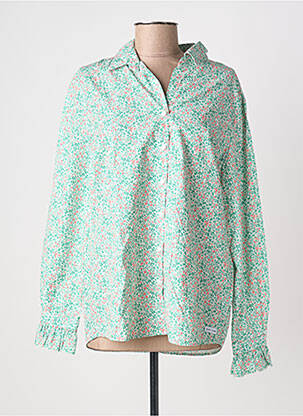 Chemisier imprimé fleurs manches longues vert SAINT JAMES femme