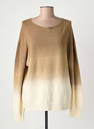 Pull stretch manches longues marron SIGNE NATURE femme