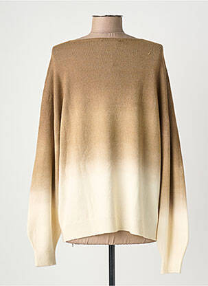 Pull stretch manches longues marron SIGNE NATURE femme