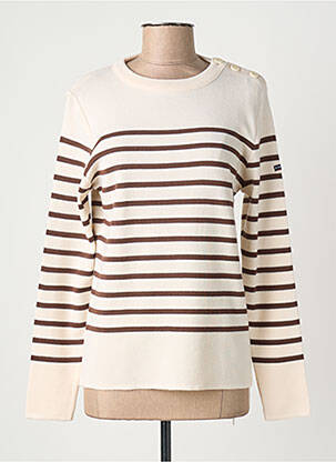 Pull coupe cintrée manches longues marron ARMOR LUX femme