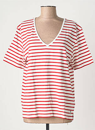 T-shirt coupe droite manches courtes rouge MOUSQUETON femme