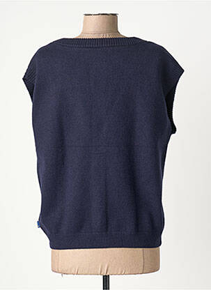 Gilet sans manche fermeture boutonnée sur le devant bleu ELLE EST OU LA MER femme