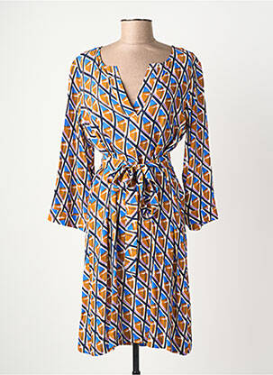 Robe mi-longue coupe fluide manches 3/4 jaune LA FEE MARABOUTEE femme