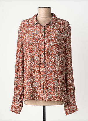 Chemisier imprimé fleurs manches longues marron MAT DE MISAINE femme