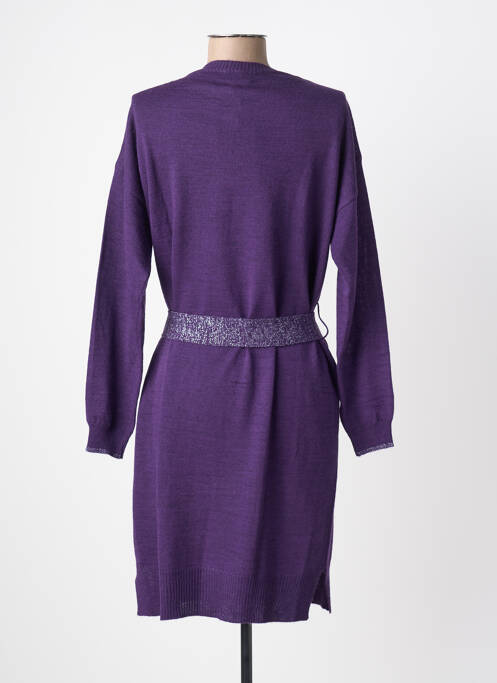 Robe pull stretch manches longues violet LA FEE MARABOUTEE femme