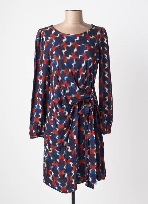 Robe courte manches longues manches longues bleu LA FEE MARABOUTEE femme