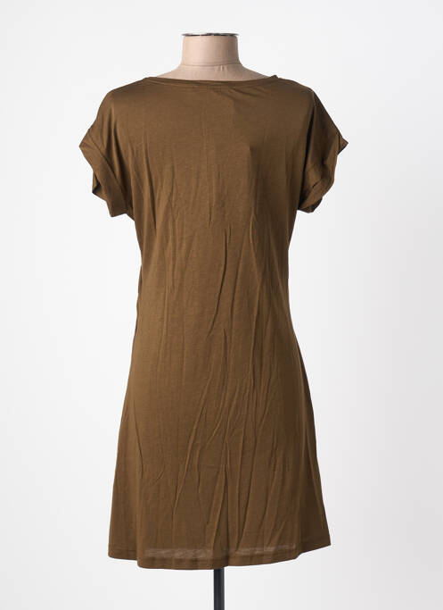 Robe courte manches courtes manches courtes marron LA FEE MARABOUTEE femme