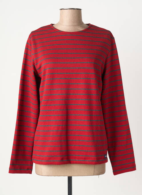 Pull coupe cintrée manches longues rouge LE GLAZIK femme