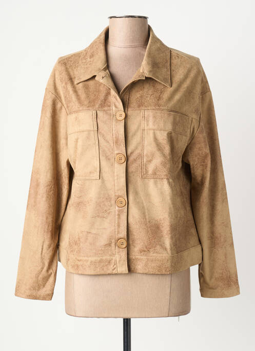 Veste casual tissage suedine beige SIGNE NATURE femme